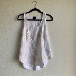 White and Gold Tinsel Tank